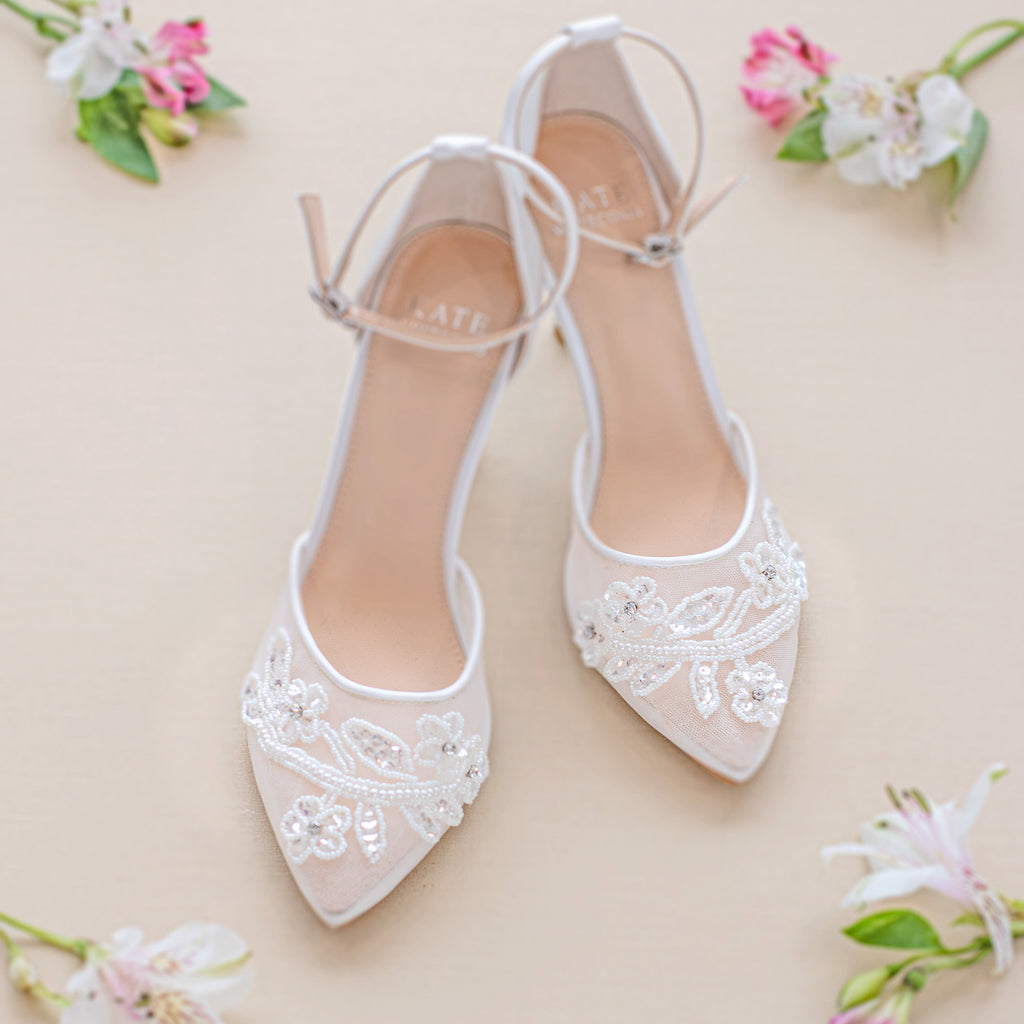 Wedding Shoes for Bride, White Lace Bridal Shoes - Etsy
