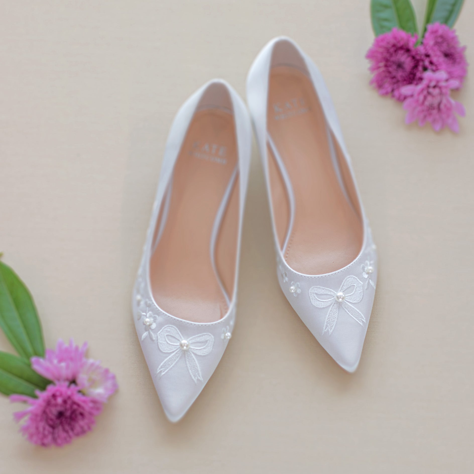 Pretty Wedding Shoes with Kitten Heels Evie Ivory Kate Whitcomb Bridal Shoes 8