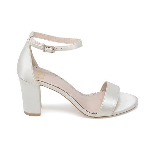 Bridal Shoes Ivory Block Heel - Laura Ivory - Kate Whitcomb Shoes