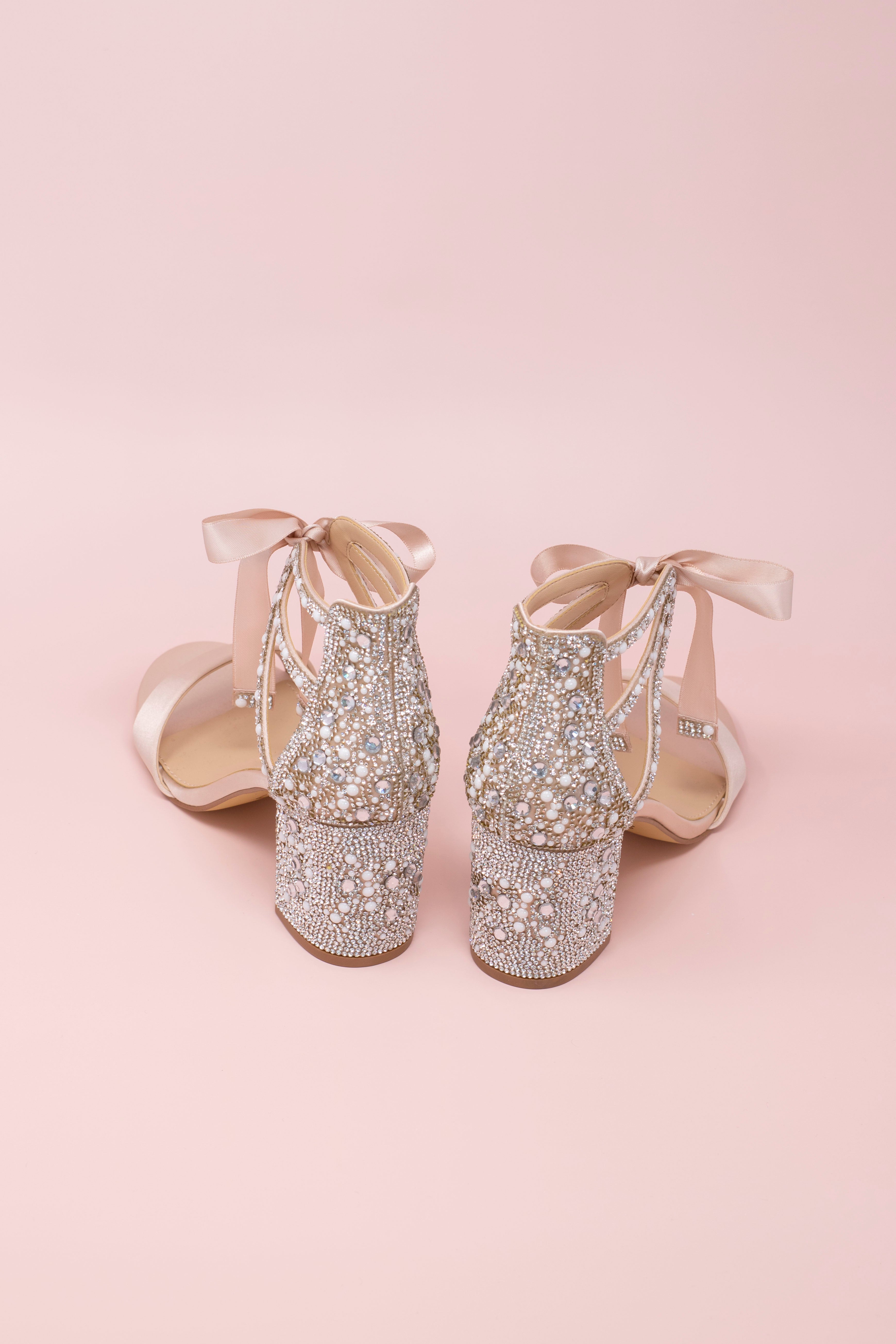 Champagne wedding wedges hotsell