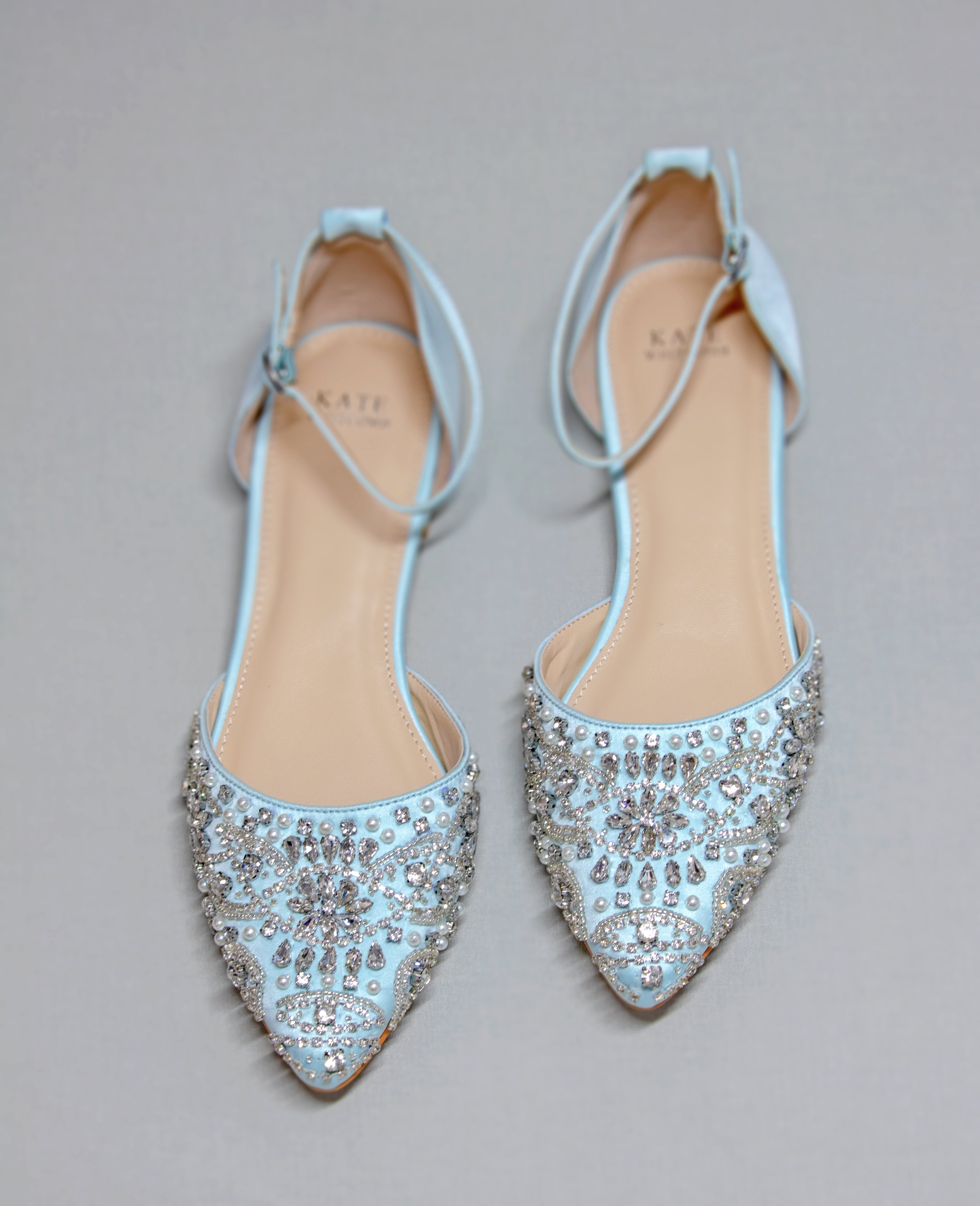 Blue flat wedding shoes on sale