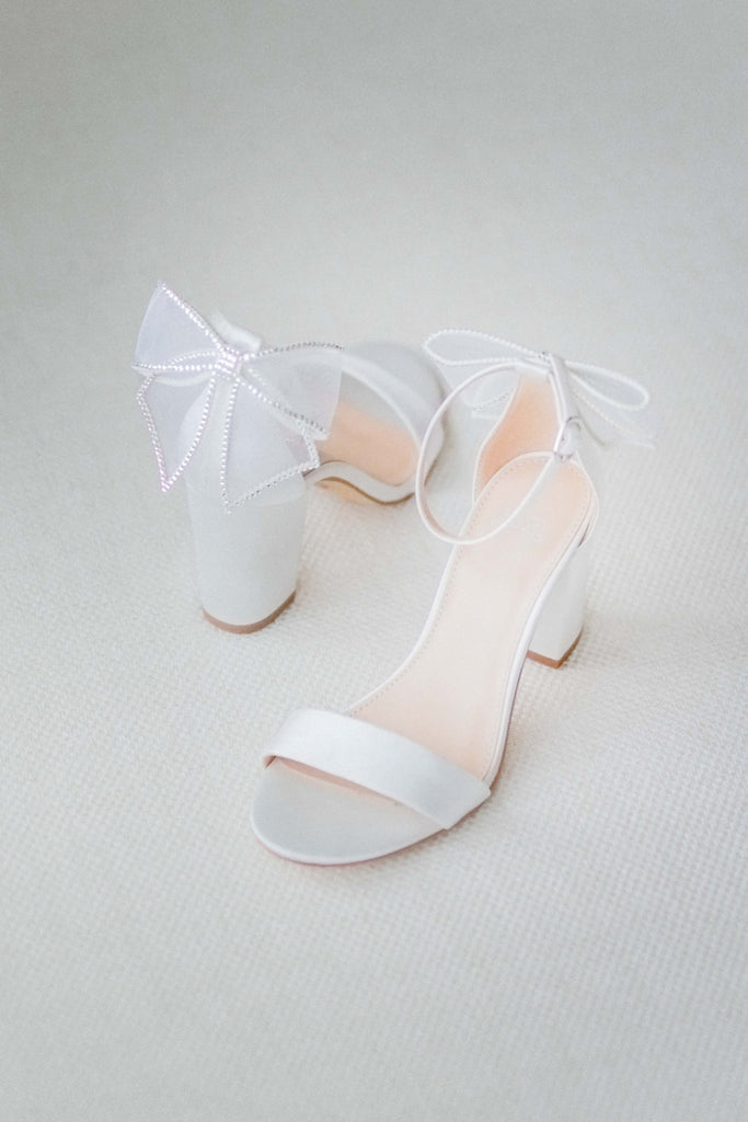 White block heel sandals on sale wedding