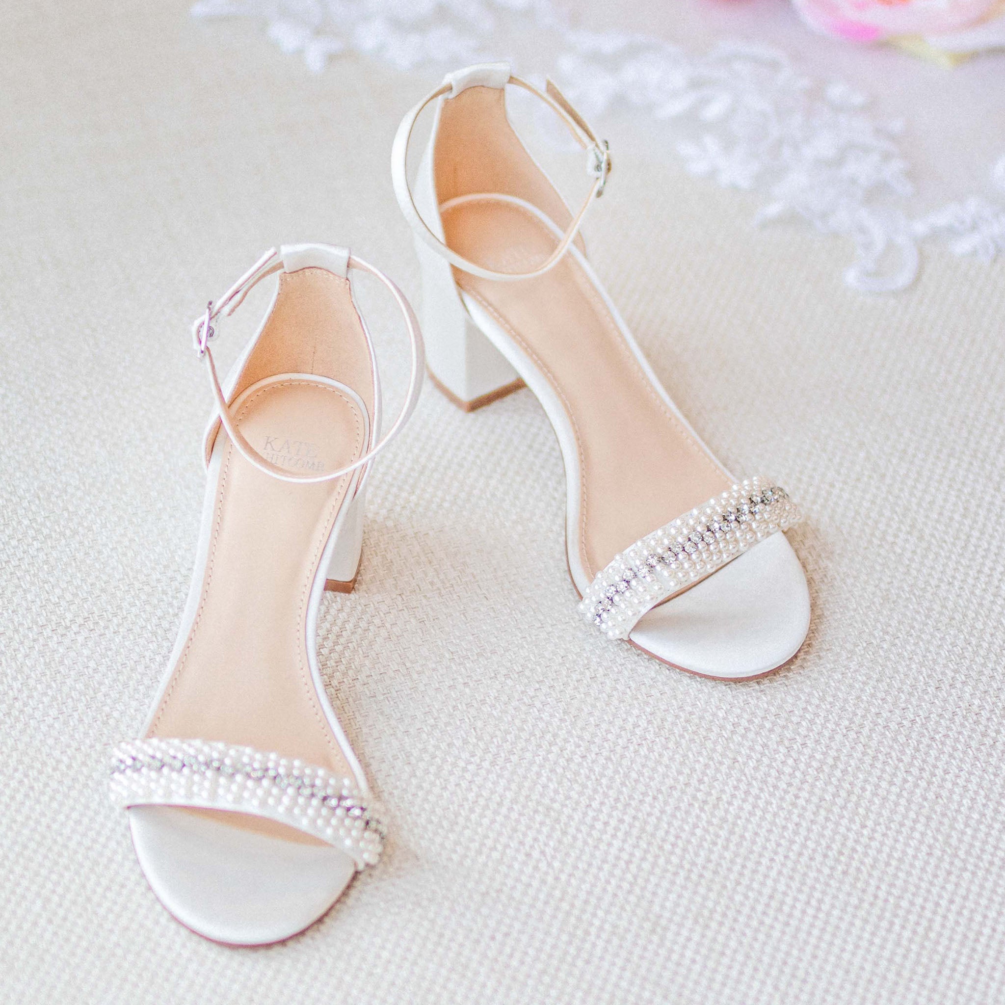 Fashion ivory open toe wedding shoes