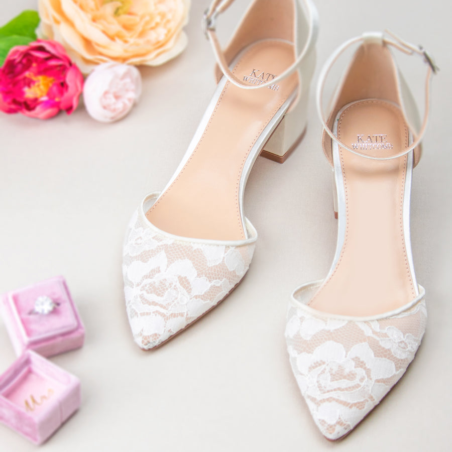 Wedding Flats, Low Heel Wedding Shoes, Comfortable Bridal Flats – Kate ...